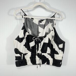 Express Crop Womens Top XL Bold Graphic Streetwear Festival Rave Cotton Summer